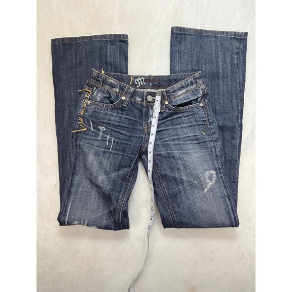 Miss Me Jeans Womens 25 Boot Cut Butterfly Embellished Denim Low Rise - Picture 6 of 12
